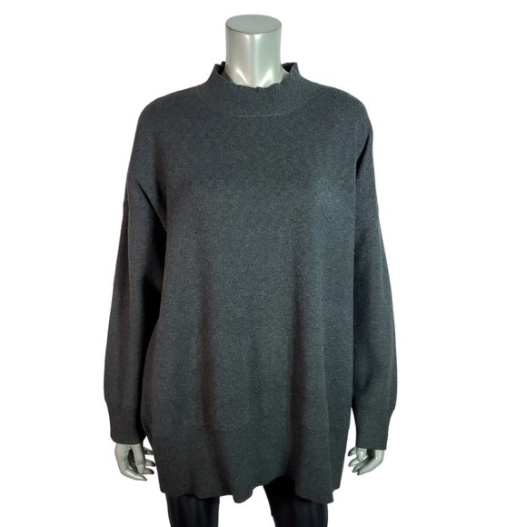 torrid Sweaters - Torrid Sweater Plus Size 2X Mock Neck Stretch Long Sleeve Casual Pullover Gray